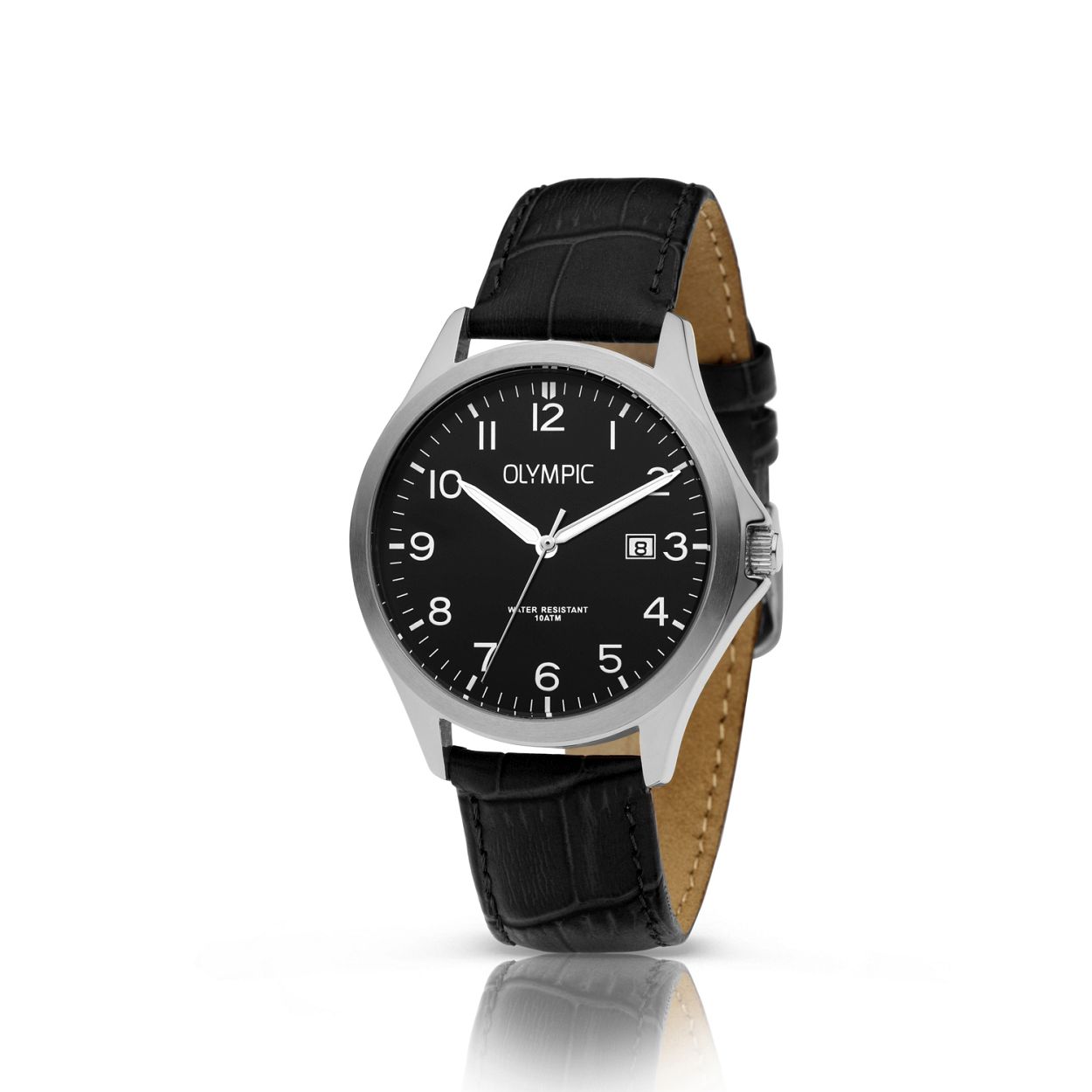 Olympic OL72HSL069 ROBIN - Horloge - Staal - Zilverkleurig - Leer - 40mm
Dit unieke Olympic horloge met artikelnummer: OL72HSL069 is een klassiek herenhorloge. De zilverkleurige stalen kast heeft een zwarte wijzerplaat met opvallende Arabische cijfers en streepjes en een datumaanduiding. Aan het horloge zit een zwarte leren band met een gesp. Het horloge heeft een mineraalglas, een afmeting van 40mm en is 10 ATM.

Waterdichtheid 10 ATM
Dit horloge is bestand tegen water bij het zwemmen en douchen. Dit horloge is niet bestand tegen (grote) waterdruk dus je kunt er niet mee duiken.

Het merk:
Een mooi horloge hoeft niet duur te zijn! Het Nederlandse horlogemerk Olympic levert stoere chronografen, slimline series, digitale uurwerken en elegante dameshorloges. De prijs-kwaliteitverhouding staat bij Olympic hoog in het vaandel met prijzen die uiteenlopen van &euro; 34,95 tot en met &euro; 139,00.

100% Nederlands ontwerp, waterdicht en standaard 3 jaar fabrieksgarantie.

Specificaties:
- Zilverkleurige horlogekast
- Zwarte wijzerplaat
- Zwarte leren band
- 10 ATM (Regen- & spatwaterdicht)
- Standaard 3 jaar fabrieksgarantie
- Mineraalglas