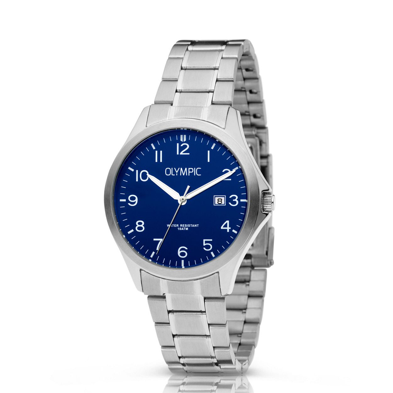 Olympic OL72HSS243 ROBIN - Horloge - Staal - Zilverkleurig - 40mm
Dit unieke Olympic horloge met artikelnummer: OL72HSS243 is een klassiek/ sportief herenhorloge. De zilverkleurige stalen kast heeft een blauwe wijzerplaat met Arabische cijfers en streepjes en een datumaanduiding. Aan het horloge zit een stalen schakelband met een vouwsluiting. Het horloge heeft een mineraalglas, een afmeting van 40mm en is 10 ATM.

Waterdichtheid 10 ATM
Dit horloge is bestand tegen water bij het zwemmen en douchen. Dit horloge is niet bestand tegen (grote) waterdruk dus je kunt er niet mee duiken.

Het merk:
Een mooi horloge hoeft niet duur te zijn! Het Nederlandse horlogemerk Olympic levert stoere chronografen, slimline series, digitale uurwerken en elegante dameshorloges. De prijs-kwaliteitverhouding staat bij Olympic hoog in het vaandel met prijzen die uiteenlopen van € 34,95 tot en met € 139,00.

100% Nederlands ontwerp, waterdicht en standaard 3 jaar fabrieksgarantie.

Specificaties:
- Zilverkleurige horlogekast
- Blauwe wijzerplaat
- Zilverkleurige schakelband
- 10 ATM (Regen- & spatwaterdicht)
- Standaard 3 jaar fabrieksgarantie
- Mineraalglas
