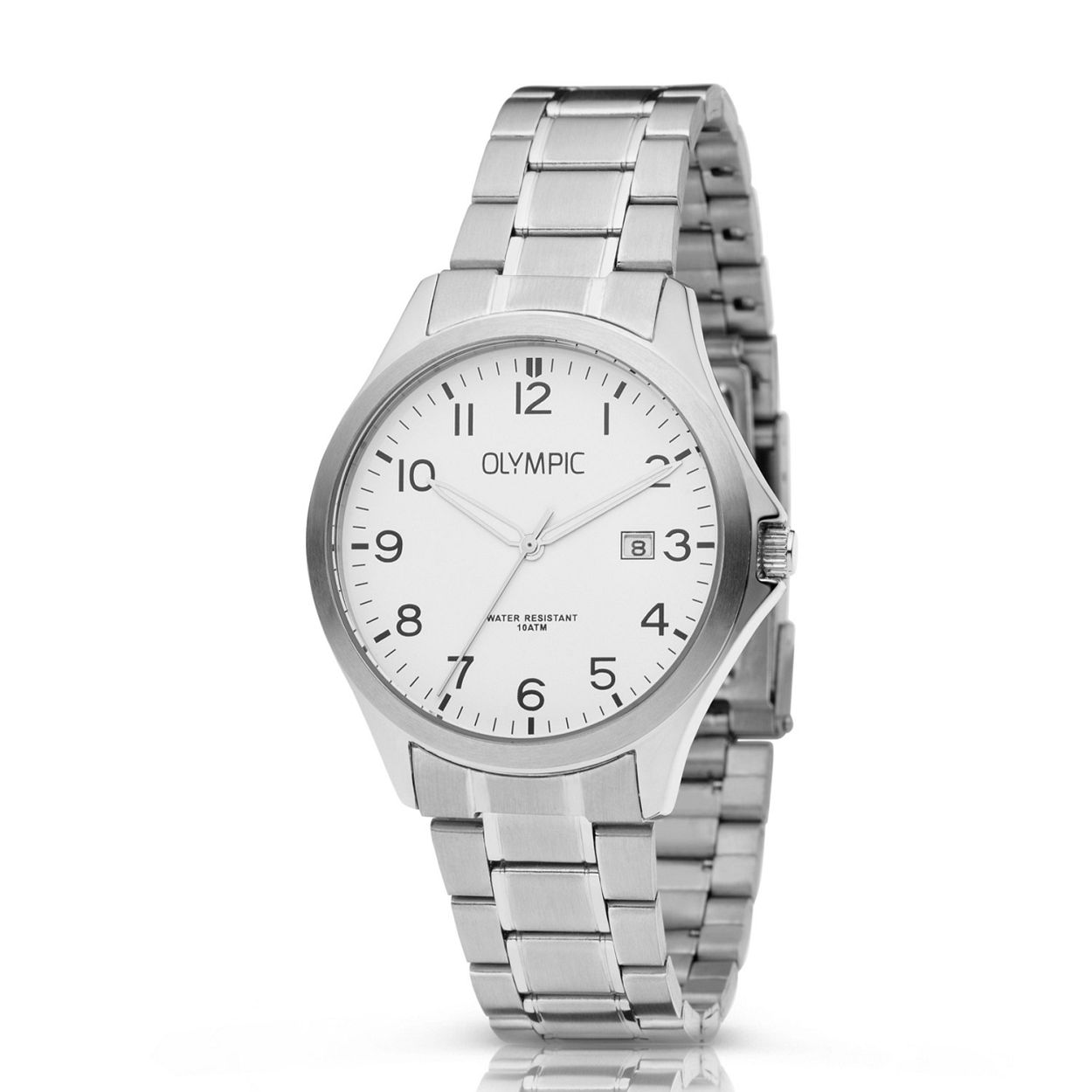 Olympic OL72HSS245 ROBIN - Horloge - Staal - Zilverkleurig - 40mm
Dit unieke Olympic horloge met artikelnummer: OL72HSS245 is een klassiek/ sportief herenhorloge. De zilverkleurige stalen kast heeft een witte wijzerplaat met Arabische cijfers en streepjes en een datumaanduiding. Aan het horloge zit een stalen schakelband met een vouwsluiting. Het horloge heeft een mineraalglas, een afmeting van 40mm en is 10 ATM.

Waterdichtheid 10 ATM
Dit horloge is bestand tegen water bij het zwemmen en douchen. Dit horloge is niet bestand tegen (grote) waterdruk dus je kunt er niet mee duiken.

Het merk:
Een mooi horloge hoeft niet duur te zijn! Het Nederlandse horlogemerk Olympic levert stoere chronografen, slimline series, digitale uurwerken en elegante dameshorloges. De prijs-kwaliteitverhouding staat bij Olympic hoog in het vaandel met prijzen die uiteenlopen van € 34,95 tot en met € 139,00.

100% Nederlands ontwerp, waterdicht en standaard 3 jaar fabrieksgarantie.

Specificaties:
- Zilverkleurige horlogekast
- Witte wijzerplaat
- Zilverkleurige schakelband
- 10 ATM (Regen- & spatwaterdicht)
- Standaard 3 jaar fabrieksgarantie
- Mineraalglas