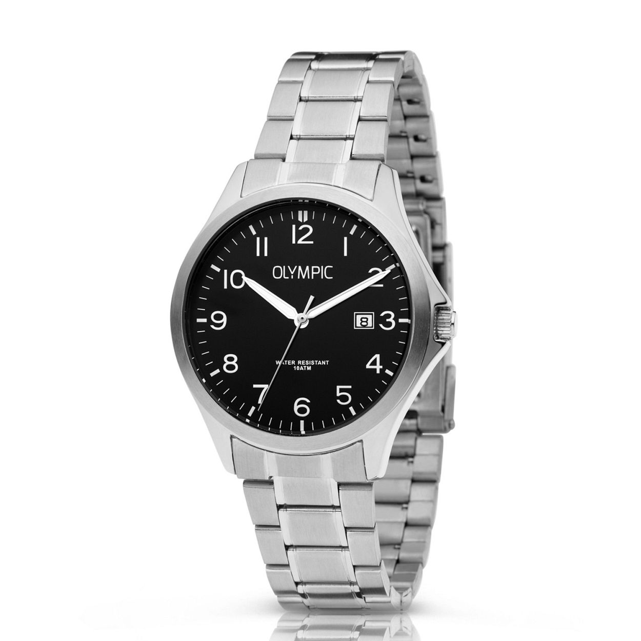 Olympic OL72HSS246 ROBIN - Horloge - Staal - Zilverkleurig - 40mm
Dit unieke Olympic horloge met artikelnummer: OL72HSS246 is een klassiek/ sportief herenhorloge. De zilverkleurige stalen kast heeft een zwarte wijzerplaat met Arabische cijfers en streepjes en een datumaanduiding. Aan het horloge zit een stalen schakelband met een vouwsluiting. Het horloge heeft een mineraalglas, een afmeting van 40mm en is 10 ATM.

Waterdichtheid 10 ATM
Dit horloge is bestand tegen water bij het zwemmen en douchen. Dit horloge is niet bestand tegen (grote) waterdruk dus je kunt er niet mee duiken.

Het merk:
Een mooi horloge hoeft niet duur te zijn! Het Nederlandse horlogemerk Olympic levert stoere chronografen, slimline series, digitale uurwerken en elegante dameshorloges. De prijs-kwaliteitverhouding staat bij Olympic hoog in het vaandel met prijzen die uiteenlopen van € 34,95 tot en met € 139,00.

100% Nederlands ontwerp, waterdicht en standaard 3 jaar fabrieksgarantie.

Specificaties:
- Zilverkleurige horlogekast
- Zwarte wijzerplaat
- Zilverkleurige schakelband
- 10 ATM (Regen- & spatwaterdicht)
- Standaard 3 jaar fabrieksgarantie
- Mineraalglas