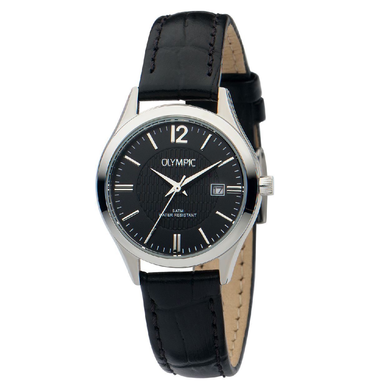 Olympic OL88DSL017 Prato Horloge - Leer - Zwart - 29mm