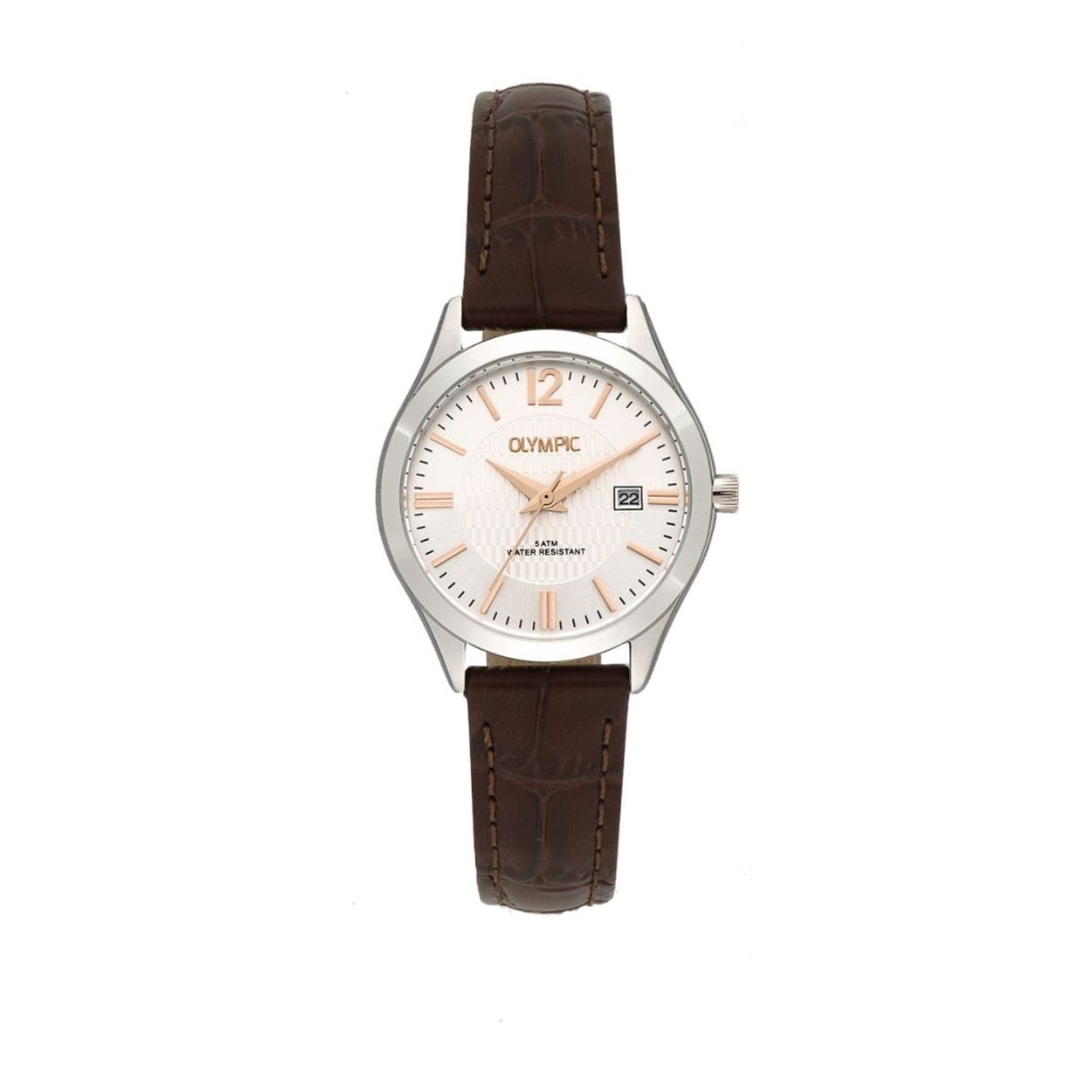Olympic OL88DSL018 Prato Horloge - Leer - Bruin - 29mm
