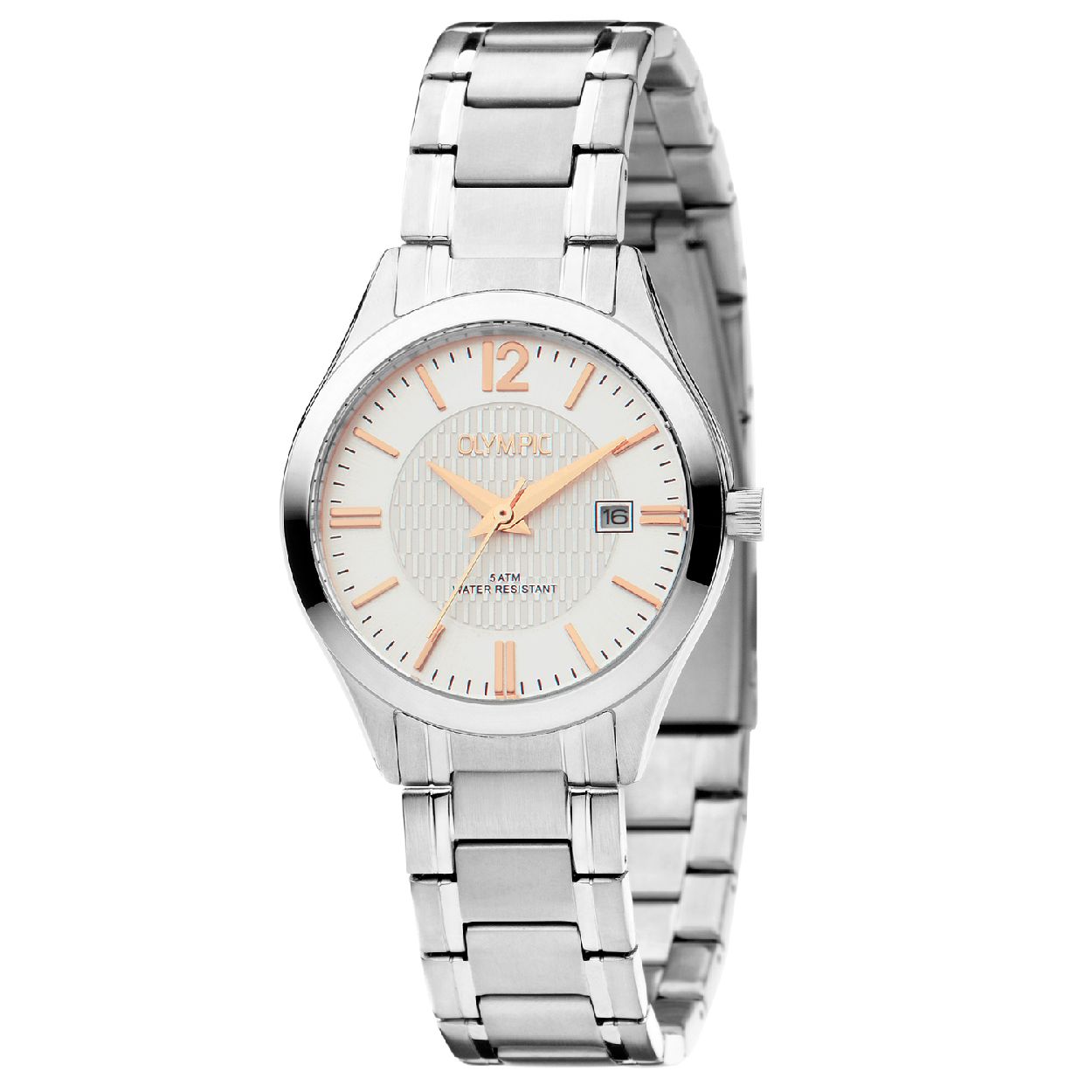 Olympic OL88DSS006 Prato Horloge - Staal - Zilverkleurig - 29mm

Productomschrijving
Stijlvol & klassiek! Dit zilverkleurige dameshorloge met datumaanduiding uit de Prato serie van Olympic is een echte eyecatcher. Het bewerkte middelste gedeelte van de zilverkleurige wijzerplaat met rosekleurige index en de elegante stalen horlogeband geven het horloge een geheel eigen karakter. De OL88DSS006 is perfect te stijlen met een business look, maar geeft ook je casual outfits een extra boost!

Waterdichtheid 5 ATM
Dit horloge is bestand tegen water bij het zwemmen en douchen. Dit horloge is niet bestand tegen (grote) waterdruk dus je kunt er niet mee duiken.


Het merk
Een mooi horloge hoeft niet duur te zijn! Het Nederlandse horlogemerk Olympic levert stoere chronografen, slimline series, digitale uurwerken en elegante dameshorloges. De prijs-kwaliteitverhouding staat bij Olympic hoog in het vaandel met prijzen die uiteenlopen van � 34,95 tot en met � 139,00.

100% Nederlands ontwerp, waterdicht en standaard 3 jaar fabrieksgarantie.

Specificaties
- Ronde kastvorm, 29mm
- Zilverkleurige stalen horlogekast
- Zilverkleurige wijzerplaat
- Zilverkleurige stalen horlogeband
- 3 ATM (Regen- & spatwaterdicht)
- EAN: 8718465740660
- Standaard 3 jaar fabrieksgarantie
