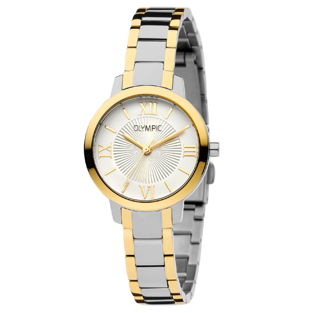 Olympic OL88DSS015B Como Horloge - Staal - Zilverkleurig - 30mm

Productomschrijving
Ingetogen & stijlvol! Dit OL88DSS015B uit de Como serie van Olympic voldoet aan alle eisen van een elegant dameshorloge. De bewerkte zilverkleurige wijzerplaat met gouden index is prachtig in combinatie met de bicolor stalen horlogeband. Het horloge kan los gedragen worden, maar is ook perfect om te combineren met andere sieraden.

Waterdichtheid 5 ATM
Dit horloge is bestand tegen water bij het zwemmen en douchen. Dit horloge is niet bestand tegen (grote) waterdruk dus je kunt er niet mee duiken.

Het merk
Een mooi horloge hoeft niet duur te zijn! Het Nederlandse horlogemerk Olympic levert stoere chronografen, slimline series, digitale uurwerken en elegante dameshorloges. De prijs-kwaliteitverhouding staat bij Olympic hoog in het vaandel met prijzen die uiteenlopen van � 34,95 tot en met � 139,00.

100% Nederlands ontwerp, waterdicht en standaard 3 jaar fabrieksgarantie.

Specificaties
- Ronde kastvorm, 30mm
- Bicolor stalen horlogekast
- Zilverkleurige wijzerplaat
- Bicolor stalen horlogeband
- 5 ATM (Regen- & spatwaterdicht)
- EAN: 8718465783636
- Standaard 3 jaar fabrieksgarantie
