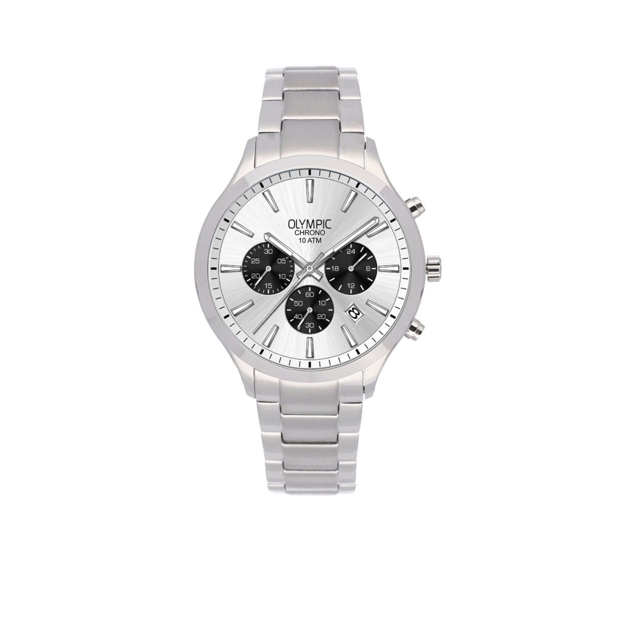 Productomschrijving
sportief en Functioneel zo laat de OL88HSS007 uit de Monza serie zich het beste omschrijven. Deze chronograaf is voorzien van zilverkleurige wijzerplaat en heeft een diameter van 42mm, datum functie en is ook nog is 10 ATM. 
Dit accessoire heeft een luxe uitstraling en past bij elke outfit en iedere gelegenheid!

Specificaties
- Mineraalglas
- Ronde horlogekast 
- Diameter 42 mm
- zilverkleurige wijzerplaat
- edelstalen horlogeband
- 10 ATM ( Duiken en snorkelen )

Waterdichtheid 10 ATM
Dit horloge is bestand tegen watersporten, zoals zwemmen, duiken in het zwembad en snorkelen.

Verpakking & Garantie
De horloges worden geleverd in een verpakking met kussentje en bijgevoegd een garantieboekje. Op alle horloges van Olympic zit standaard drie jaar fabrieksgarantie.

Over Olympic
In 1956 werd aan de Jekerstraat in Amsterdam het horlogemerk Olympic opgericht. Een familiebedrijf dat in de loop der jaren uitgegroeid is tot ��n van de bekendste Nederlandse merken in de horloge- en sieradenbranche.

Van stoere chronografen tot slimline series, digitale uurwerken en elegante dameshorloges: Olympic is voor iedereen, ge�nspireerd op het dagelijks leven. De prijs-kwaliteitsverhouding staat bij Olympic hoog in het vaandel met prijzen die uiteenlopen van � 34,95 tot en met � 139,00 wordt standaard 3 jaar garantie geboden.

Bol.com is officieel dealer van Olympic horloges.
