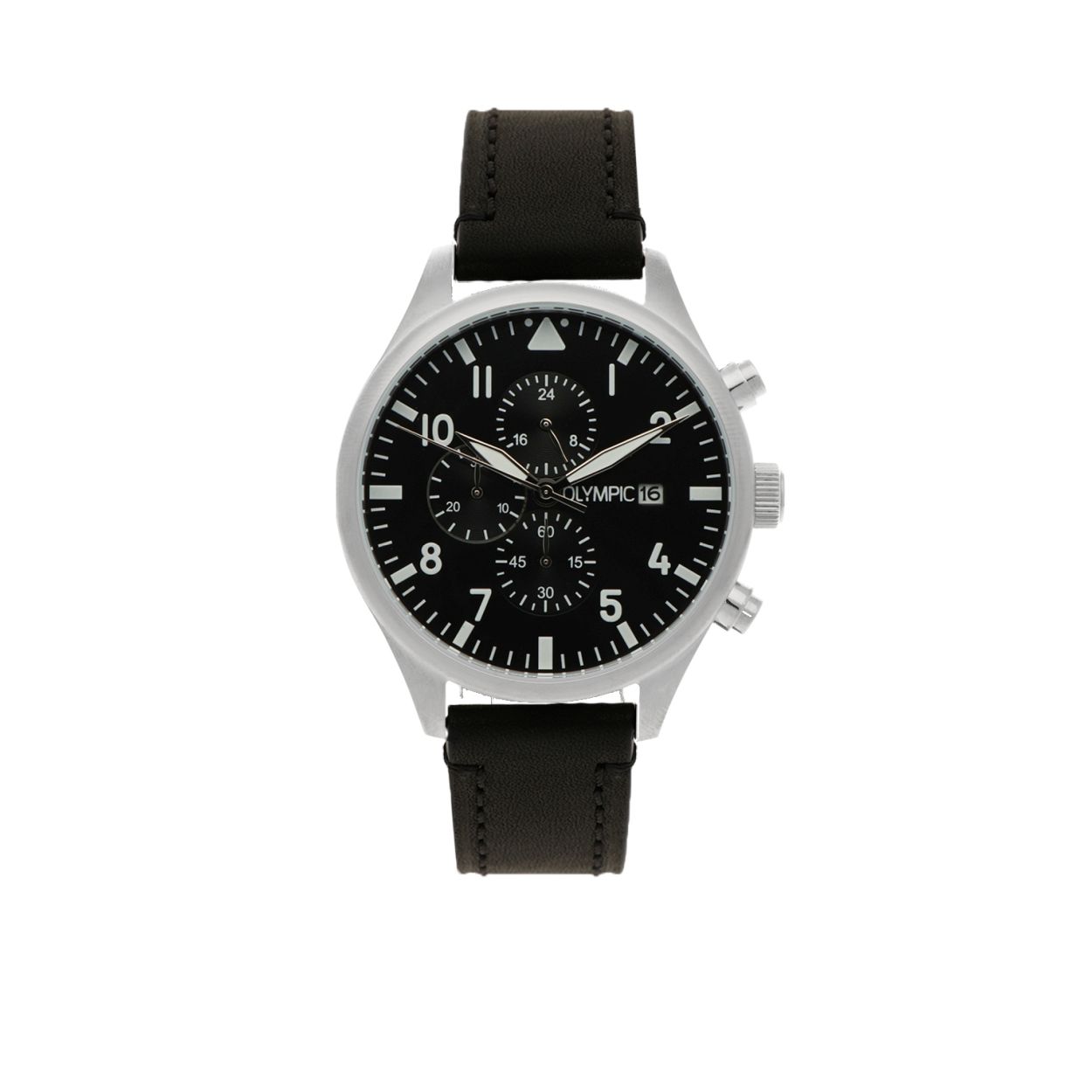 
Stoer en stijlvol, zo laat dit heren horloge (OL89HSL052) uit de Rally serie zich het beste omschrijven. Het horloge heeft een quartz uurwerk, een Zwarte  wijzerplaat, een kastdiameter van 44 mm en is afgewerkt met mineraalglas. Dit accessoire heeft een luxe uitstraling en past bij elke outfit en iedere gelegenheid!

Specificaties
- Mineraalglas
- Ronde stalen horlogekast 
- Diameter 44 mm
- Zwarte wijzerplaat
- Leren horlogeband
- 5 ATM

Waterdichtheid 5 ATM
Dit horloge is bestand tegen water bij het zwemmen en douchen. Dit horloge is niet bestand tegen (grote) waterdruk dus je kunt er niet mee duiken.

Verpakking & Garantie
De horloges worden geleverd in een verpakking met kussentje en bijgevoegd een garantieboekje. Op alle horloges van Olympic zit standaard drie jaar fabrieksgarantie.

Over Olympic
In 1956 werd aan de Jekerstraat in Amsterdam het horlogemerk Olympic opgericht. Een familiebedrijf dat in de loop der jaren uitgegroeid is tot ��n van de bekendste Nederlandse merken in de horloge- en sieradenbranche.

Van stoere chronografen tot slimline series, digitale uurwerken en elegante dameshorloges: Olympic is voor iedereen, ge�nspireerd op het dagelijks leven. De prijs-kwaliteitsverhouding staat bij Olympic hoog in het vaandel met prijzen die uiteenlopen van � 34,95 tot en met � 139,00 wordt standaard 3 jaar garantie geboden.

 horloges.