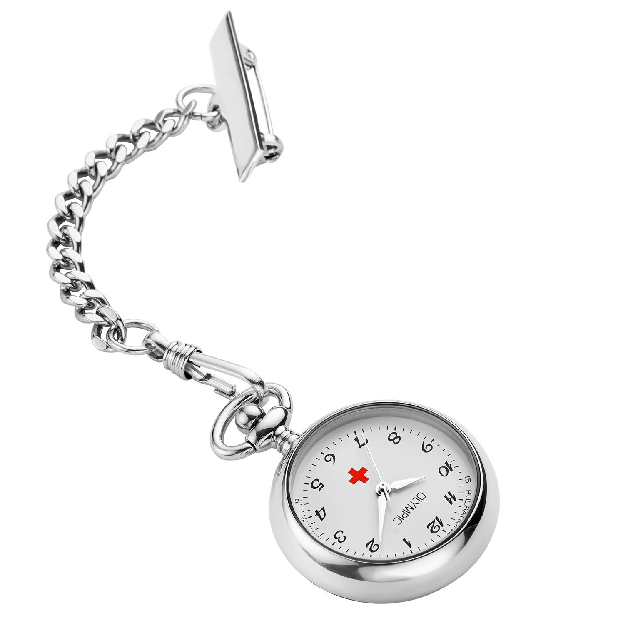 Olympic OL89Y006 Wichita Horloge - 31,5mm

Productomschrijving
In de zorg kan een polshorloge dragen soms belemmerend zijn. Dit zilverkleurige verpleegstershorloge uit de Wichita serie van Olympic biedt dan de oplossing! De OL89Y006 heeft een frisse witte wijzerplaat en kun je bevestigen aan kleding met een broche speld. Praktisch en veilig aan het werk met dit stijlvolle accessoire.

Waterdichtheid 5 ATM
Dit horloge is bestand tegen water bij het zwemmen en douchen. Dit horloge is niet bestand tegen (grote) waterdruk dus je kunt er niet mee duiken.

Het merk
Een mooi horloge hoeft niet duur te zijn! Het Nederlandse horlogemerk Olympic levert stoere chronografen, slimline series, digitale uurwerken en elegante dameshorloges. De prijs-kwaliteitverhouding staat bij Olympic hoog in het vaandel met prijzen die uiteenlopen van � 34,95 tot en met � 139,00.

100% Nederlands ontwerp, waterdicht en standaard 3 jaar fabrieksgarantie.

Specificaties
- Ronde kastvorm, 31,5mm
- Zilverkleurige stalen horlogekast
- Witte wijzerplaat
- Zilverkleurige stalen ketting
- 5 ATM (Regen- & spatwaterdicht)
- EAN: 8718465678277
- Standaard 3 jaar fabrieksgarantie

