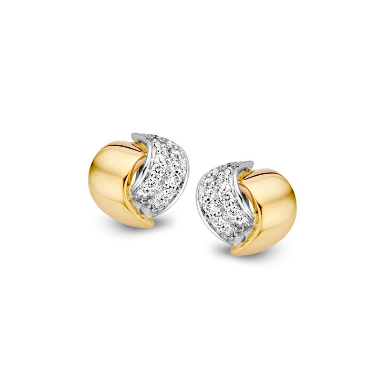 14krt Gouden Excellent Jewelry Oorknoppen Diamant 0,12 crt.