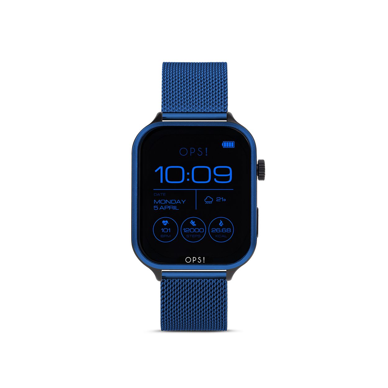 De BLACK: OPS! Smartwatch Call Max Amoled Mesh blauw is voorzien van een helder AMOLED-display en verschillende slimme functies, waaronder oproepmeldingen en fitness-tracking. Het mesh blauwe bandje zorgt voor een comfortabele pasvorm en een stijlvolle uitstraling. Draag het horloge om je pols voor een coole en handige toevoeging aan je dagelijkse outfit. Met deze smartwatch ben je altijd verbonden en up-to-date.