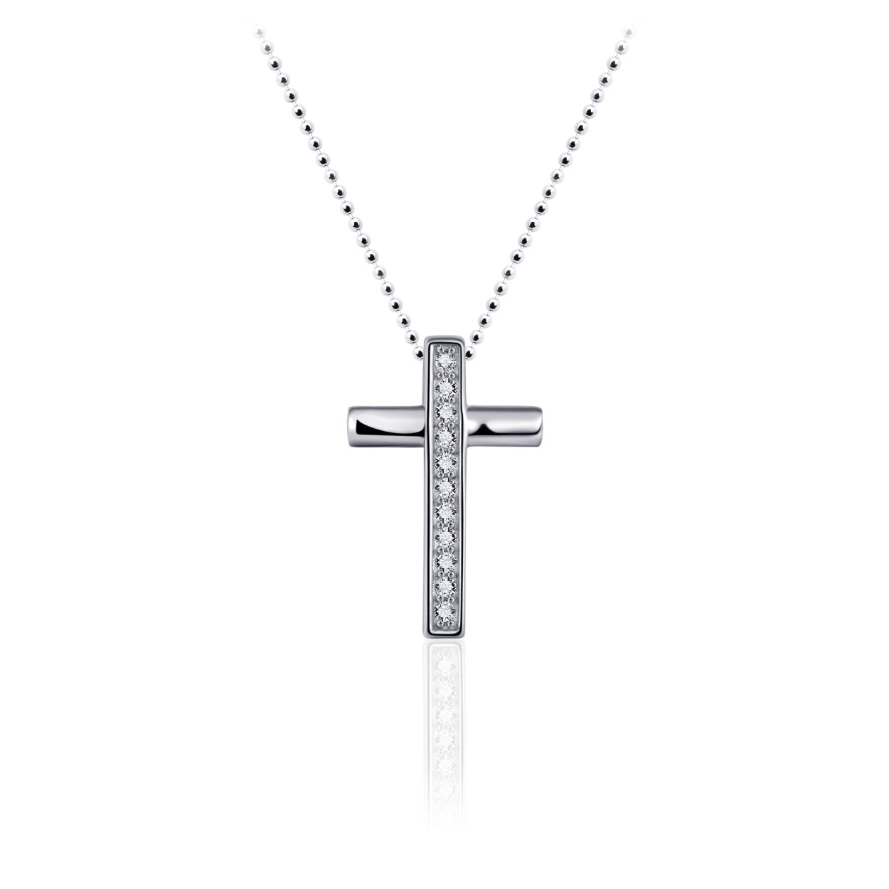 Zilveren Hanger Kruis Zirkonia (exclusief collier)