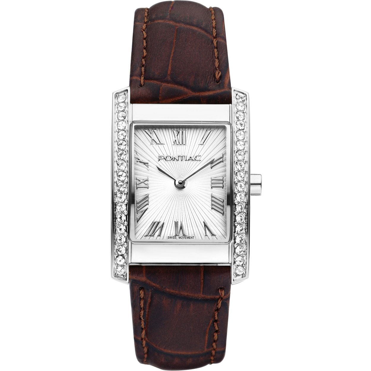 Dit dameshorloge is van het merk Pontiac. Het is een horloge gemaakt van edelstaal. De diameter van de kast is33 mm.
De verdere specificaties van het horloge zijn als volgt:
Glassoort: saffier kristal
Kastmateriaal: edelstaal
Waterdichtheid: 5 ATM
Techniek: quartz
Kastvorm: Rechthoek
Kastkleur: Zilver
Bandmateriaal: Leer
Bandkleur: Bruin
Wijzerplaatkleur: Wit