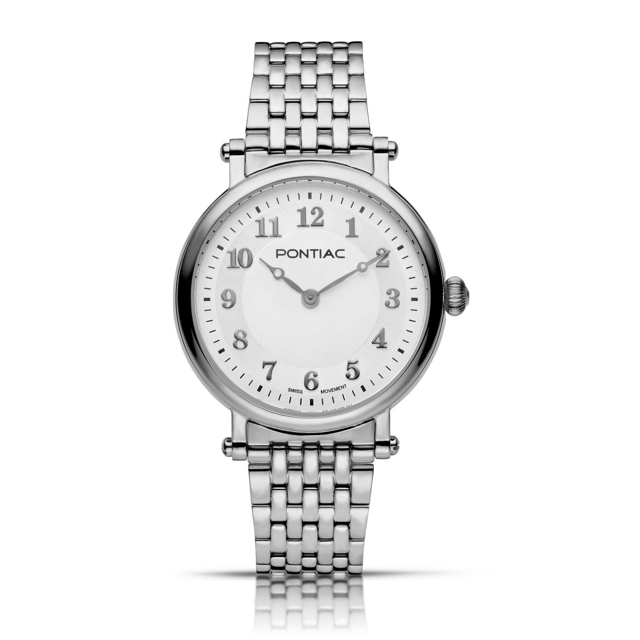 Dit dameshorloge is van het merk Pontiac. Het is een horloge gemaakt van edelstaal. De diameter van de kast is34 mm.
De verdere specificaties van het horloge zijn als volgt:
Glassoort: saffier kristal
Kastmateriaal: edelstaal
Waterdichtheid: 5 ATM
Techniek: quartz
Kastvorm: Rond
Kastkleur: Zilver
Bandmateriaal: Edelstaal
Bandkleur: Zilver
Wijzerplaatkleur: Wit