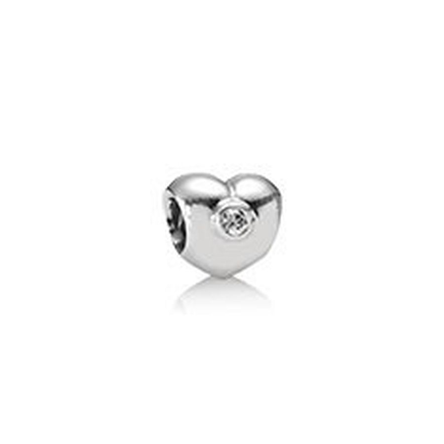 hart met witte zirconia in het midden