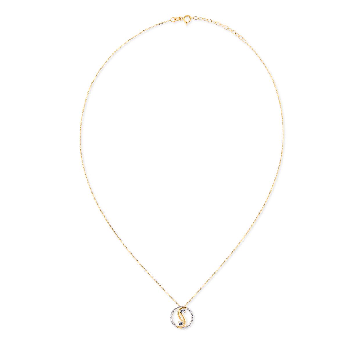 Dit is een hanger van het merk Swing Jewels. Dit sieraad is gemaakt van goud. Rond met zikronia.