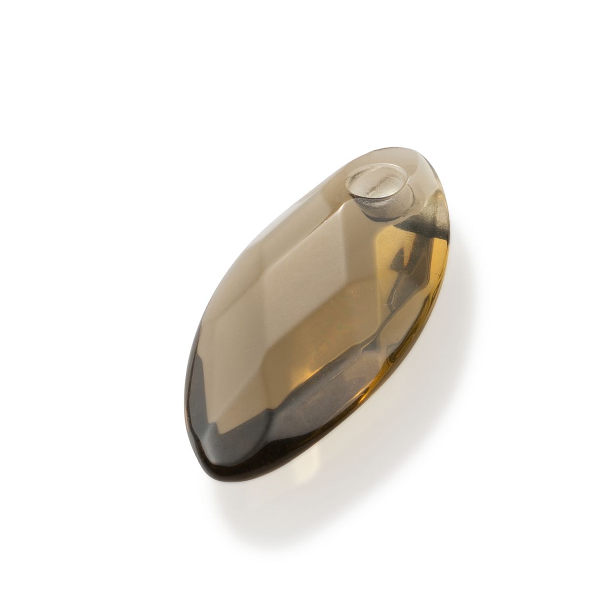 Hanger Edelsteen - Facet Blad Smoky Quartz - 28mm