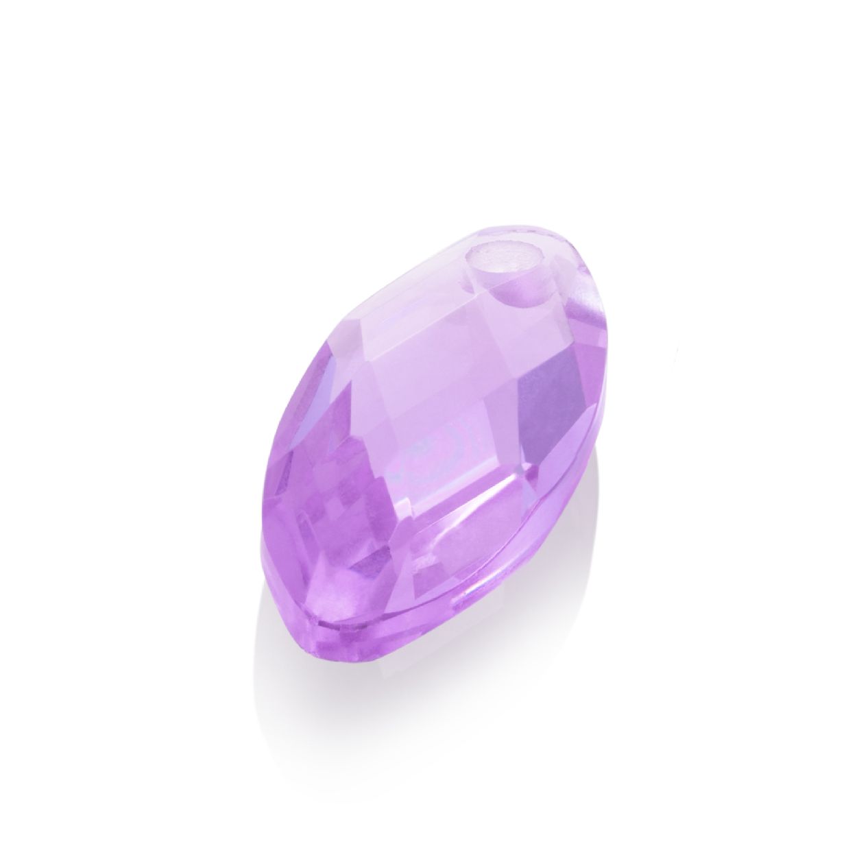 Hanger Edelsteen - Facet Leaf Violet Quartz - 28mm