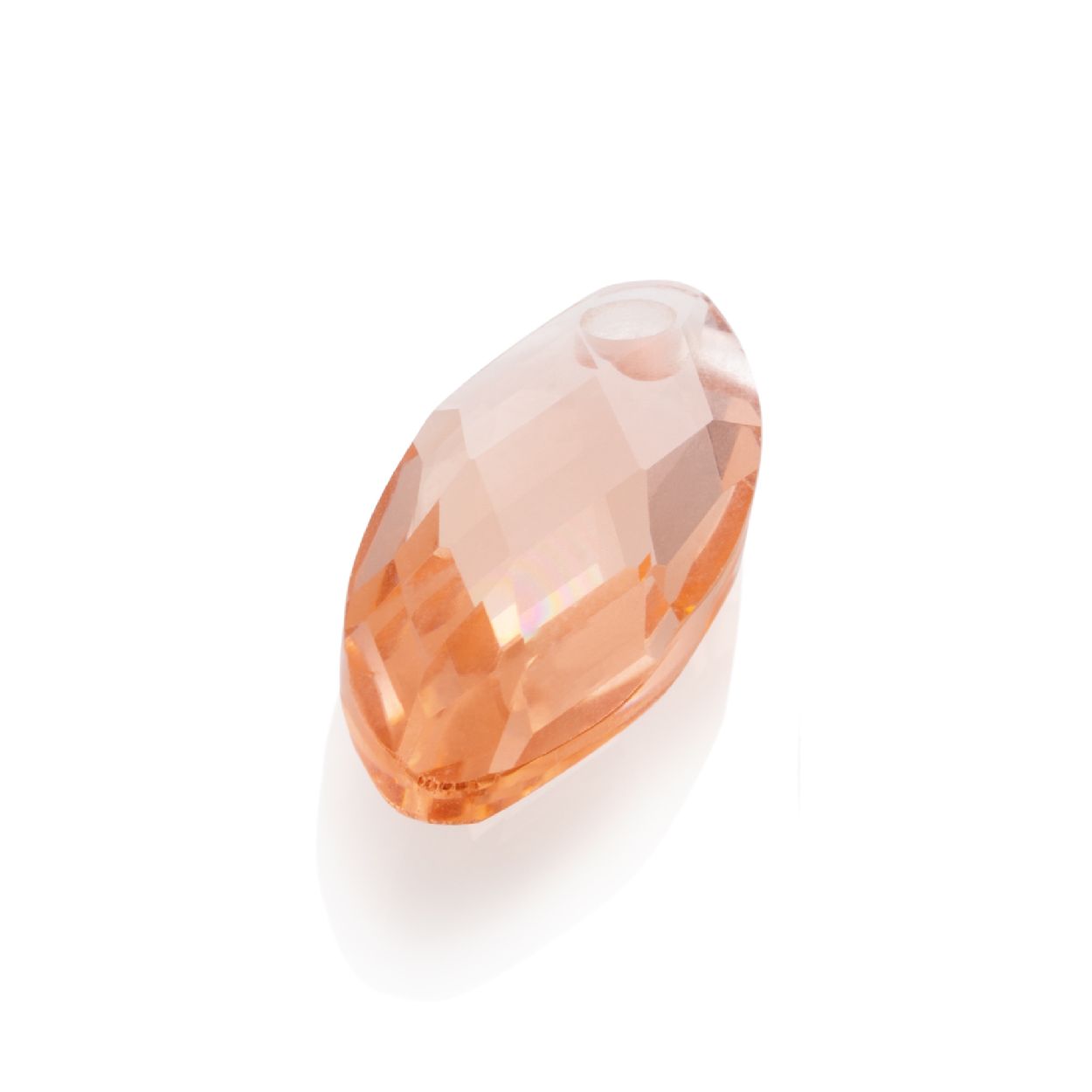 Hanger Edelsteen - Facet Leaf Champagne Quartz - 28mm