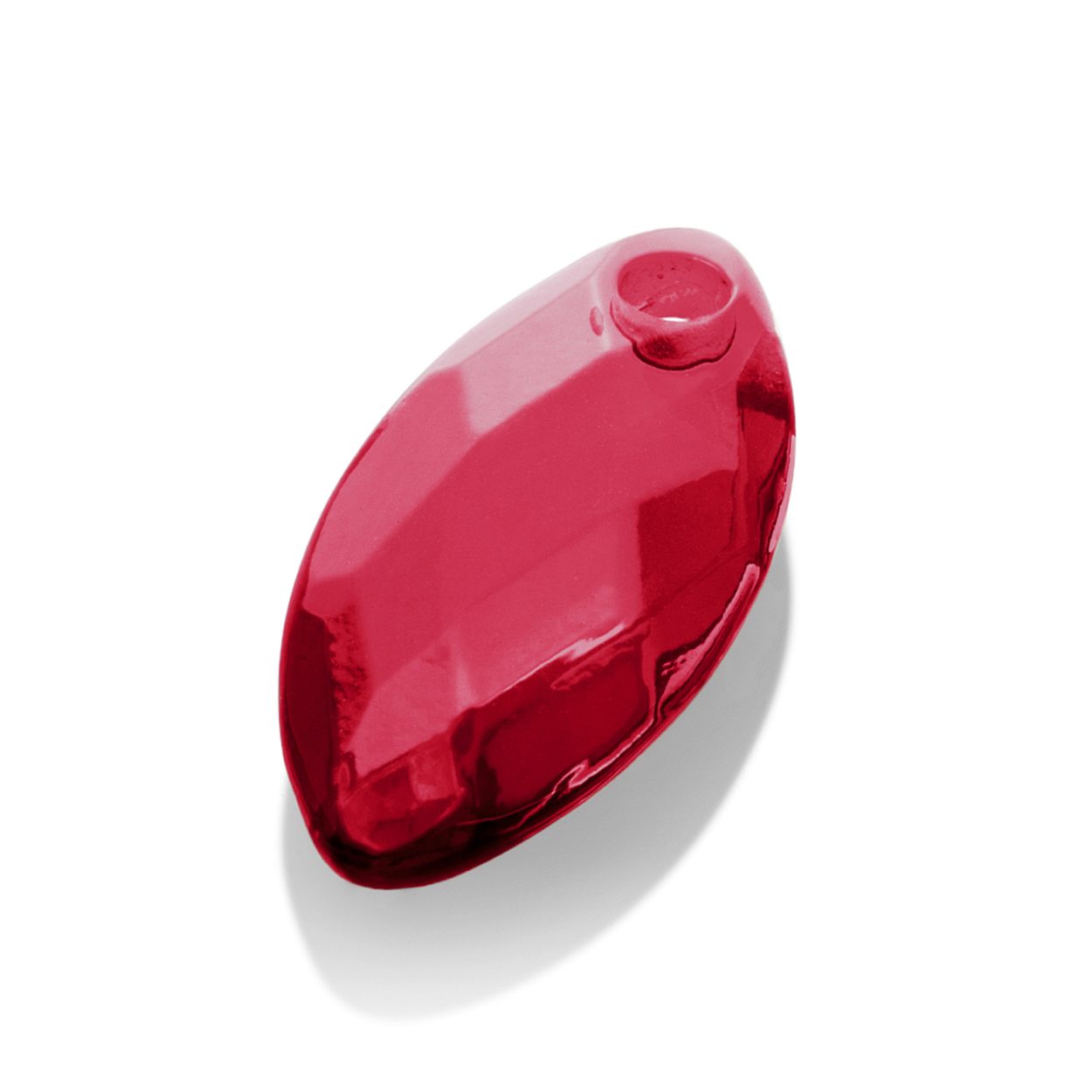 Kettinghanger Edelsteen - Facet Leaf Fuchsia Quartz - 28mm