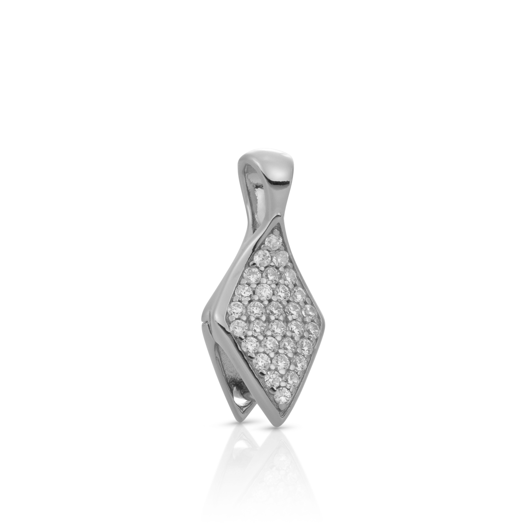 Hanger - Kristal - Zilver - Gepolijst CZ Rhodium verguld
