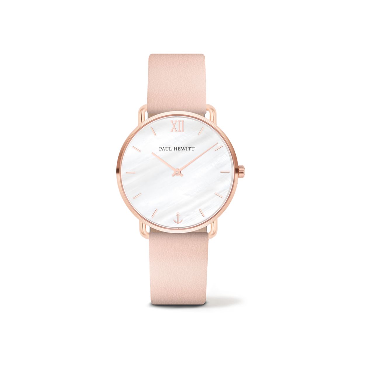 PAUL HEWITT Miss Ocean parel Rose goud leer band Nude 33mm