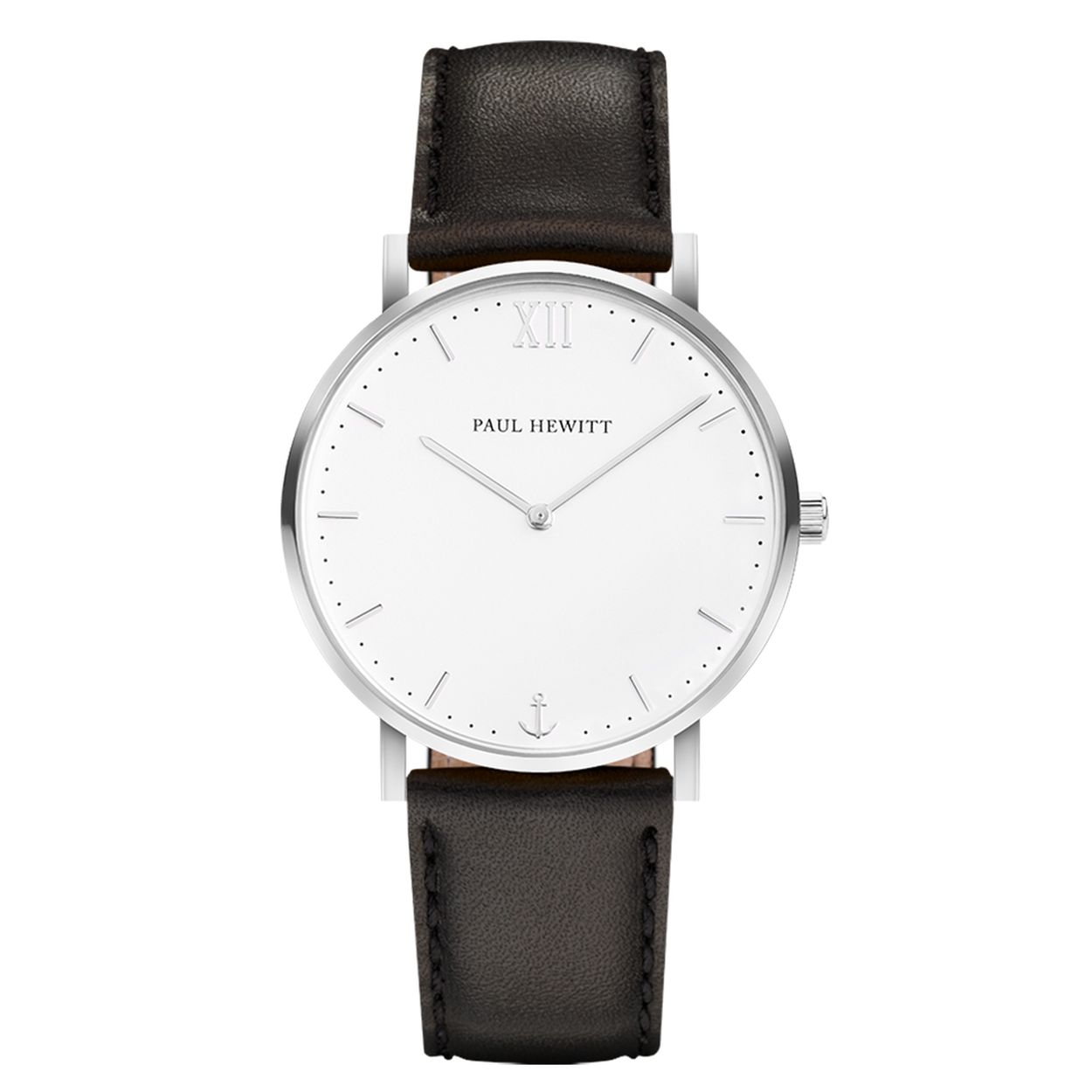PAUL HEWITT Sailor horloge wit zand zilver leer band zwart 39mm