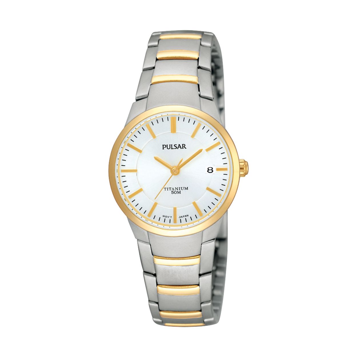 Dit dameshorloge is van het merk Pulsar. Het is een analoog horloge gemaakt van titanium. De diameter van de kast is 26 mm en de kast is 7 mm dik.
De verdere specificaties van het horloge zijn als volgt:
Glassoort: hardlex mineraal glas
Bandbreedte: 15
Kastmateriaal: titanium
Waterdichtheid: 5 ATM
Techniek: quartz
