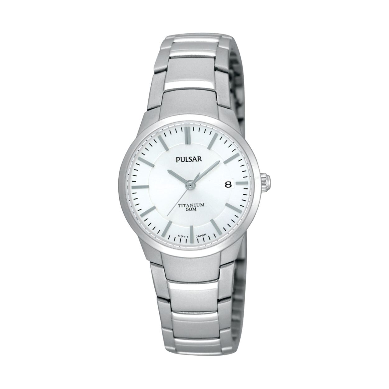 Dit dameshorloge is van het merk Pulsar. Het is een analoog horloge gemaakt van titanium. De diameter van de kast is 26 mm en de kast is 7 mm dik.
De verdere specificaties van het horloge zijn als volgt:
Glassoort: hardlex mineraal glas
Bandbreedte: 15
Kastmateriaal: titanium
Waterdichtheid: 5 ATM
Techniek: quartz