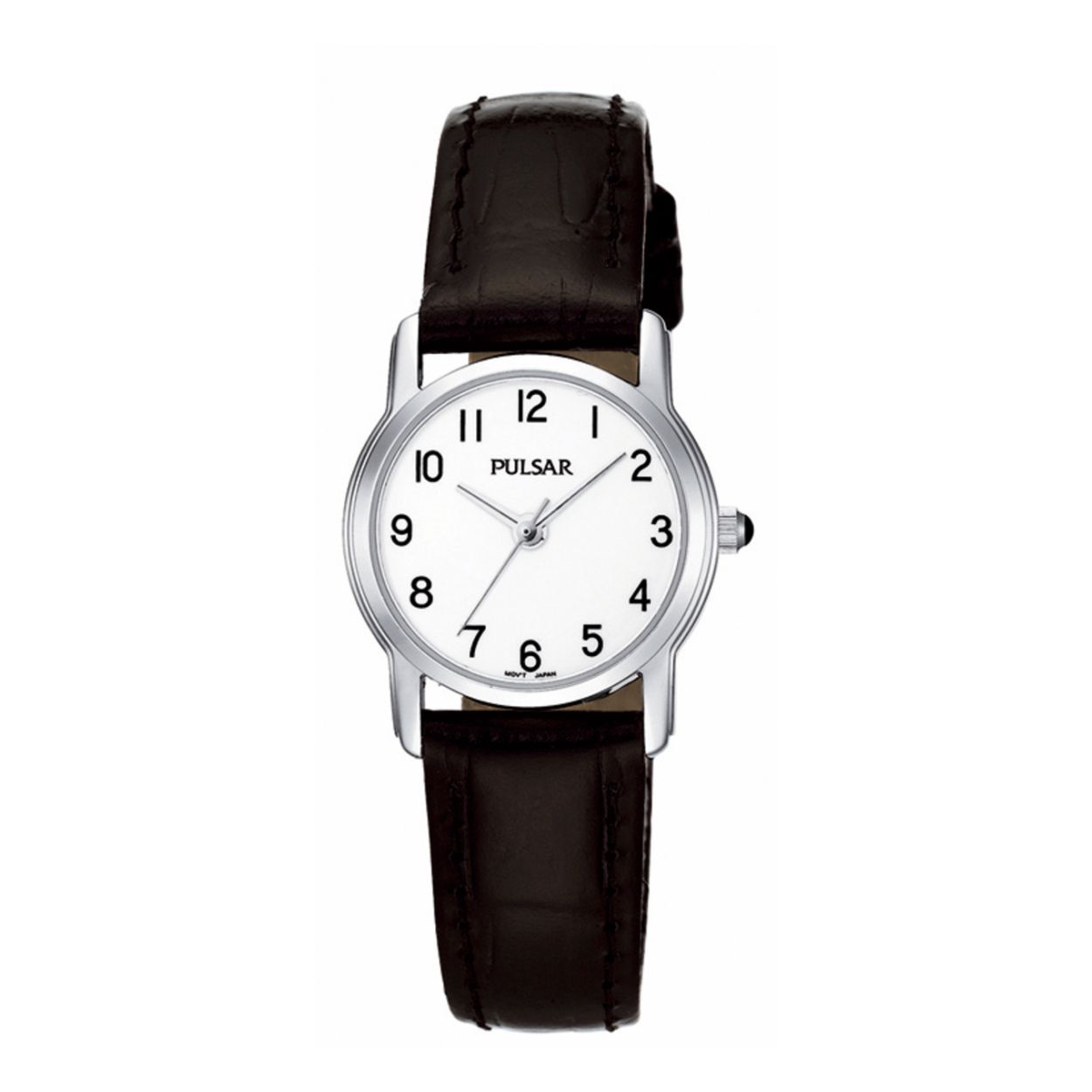 Dit dameshorloge is van het merk Pulsar. Het is een analoog horloge gemaakt van leer. De diameter van de kast is 24 mm en de kast is 6 mm dik.
De verdere specificaties van het horloge zijn als volgt:
Glassoort: hardlex mineraal glas
Bandbreedte: 14
Kastmateriaal: metaal
Waterdichtheid: 3 ATM
Techniek: quartz