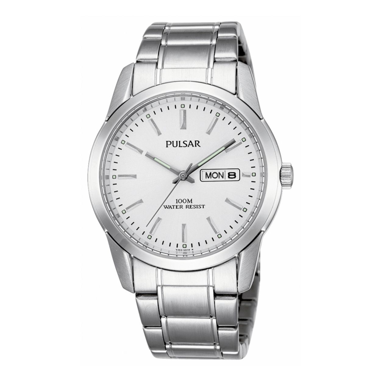 Dit herenhorloge is van het merk Pulsar. Het is een analoog horloge gemaakt van staal. De diameter van de kast is 37 mm en de kast is 10 mm dik.
De verdere specificaties van het horloge zijn als volgt:
Glassoort: hardlex mineraal glas
Bandbreedte: 20
Kastmateriaal: staal
Waterdichtheid: 10 ATM
Techniek: quartz