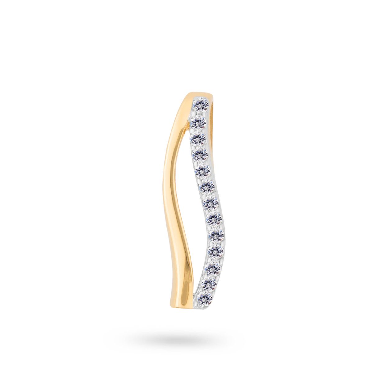 Dit is een hanger van het merk Swing Jewels. De kleur van het sieraad is geelgoud. Dit sieraad bevat de edelsteen: zirconia. De kleur van deze edelsteen is: wit.