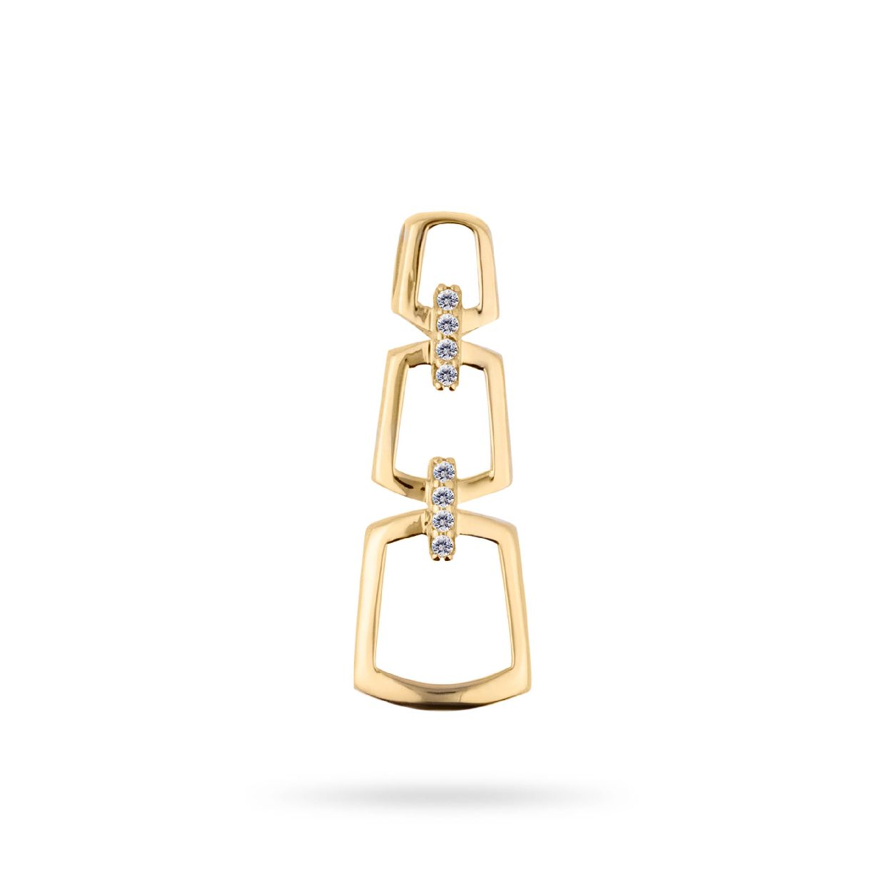 Dit is een hanger van het merk Swing Jewels. De kleur van het sieraad is geelgoud. Dit sieraad bevat de edelsteen: zirconia. De kleur van deze edelsteen is: wit.
