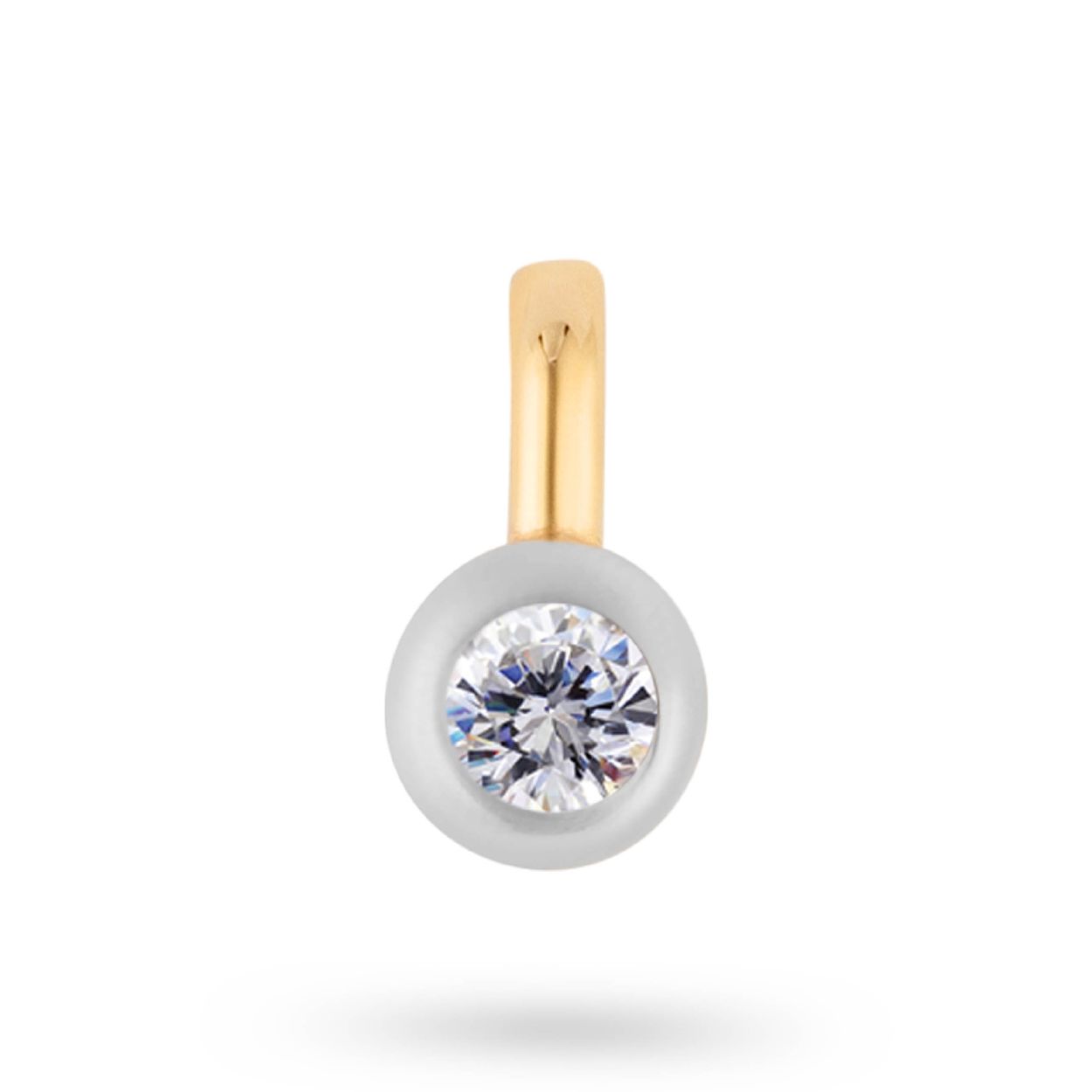 Een hanger van het merk Swing Jewels. De kleur van het sieraad is wit en geelgoud. Dit sieraad bevat de edelsteen: zirconia. De kleur van deze edelsteen is: wit.