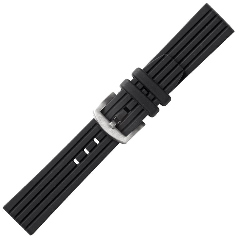 Dit Morellato Horlogeband Brenta is gemaakt van zwart siliconen materiaal en heeft een breedte van 26mm. Het bandje is comfortabel om te dragen en past bij verschillende horloges. Het is eenvoudig te bevestigen en aan te passen aan de gewenste maat. Draag dit bandje in combinatie met je favoriete horloge voor een stijlvolle en sportieve look.