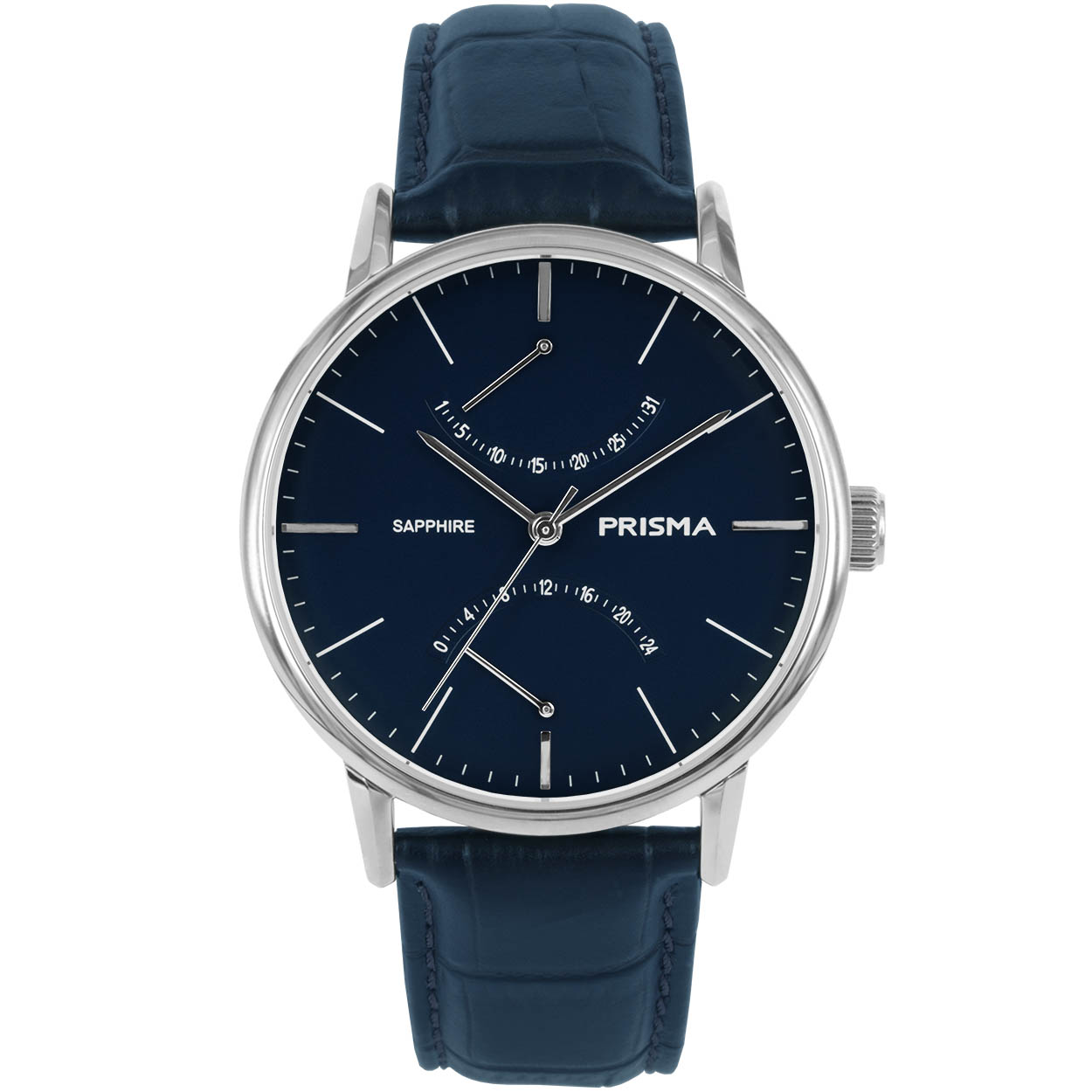 Algemeen
Geslacht: heren
Model: P.1601

Voordelen
- band echt leer blauw
- wijzerplaat blauw met zilvere streepjes
- glas is zeer krasvast
- ook voor brede pols (max. 225,92 mm)
- datum
- spat waterdicht: handenwassen, regen
- quartz
- maat kast 42,9mm (breedte) 11,28mm (dikte)