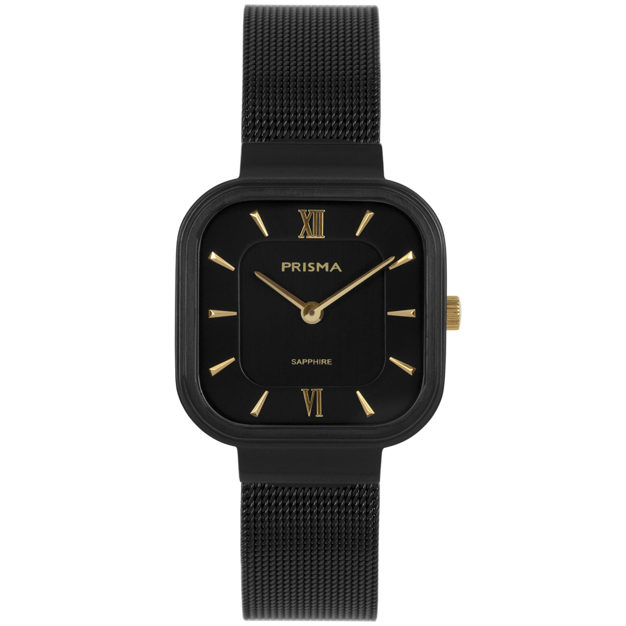 Prisma horloge 1872 dames edelstaal saffierglas 

Algemeen
Geslacht: dames
Model: P.1872

Voordelen
- milanese band met verfijnde schakels
- band edelstaal zwart
- wijzerplaat zwart met goudkleurige streepjes
- glas is zeer krasvast
- naadloze aansluiting door vrij verstelbare sluiting
- vierkant design
- spat waterdicht: handenwassen, regen
- quartz
- maat kast 27mm (breedte) 7mm (dikte)


