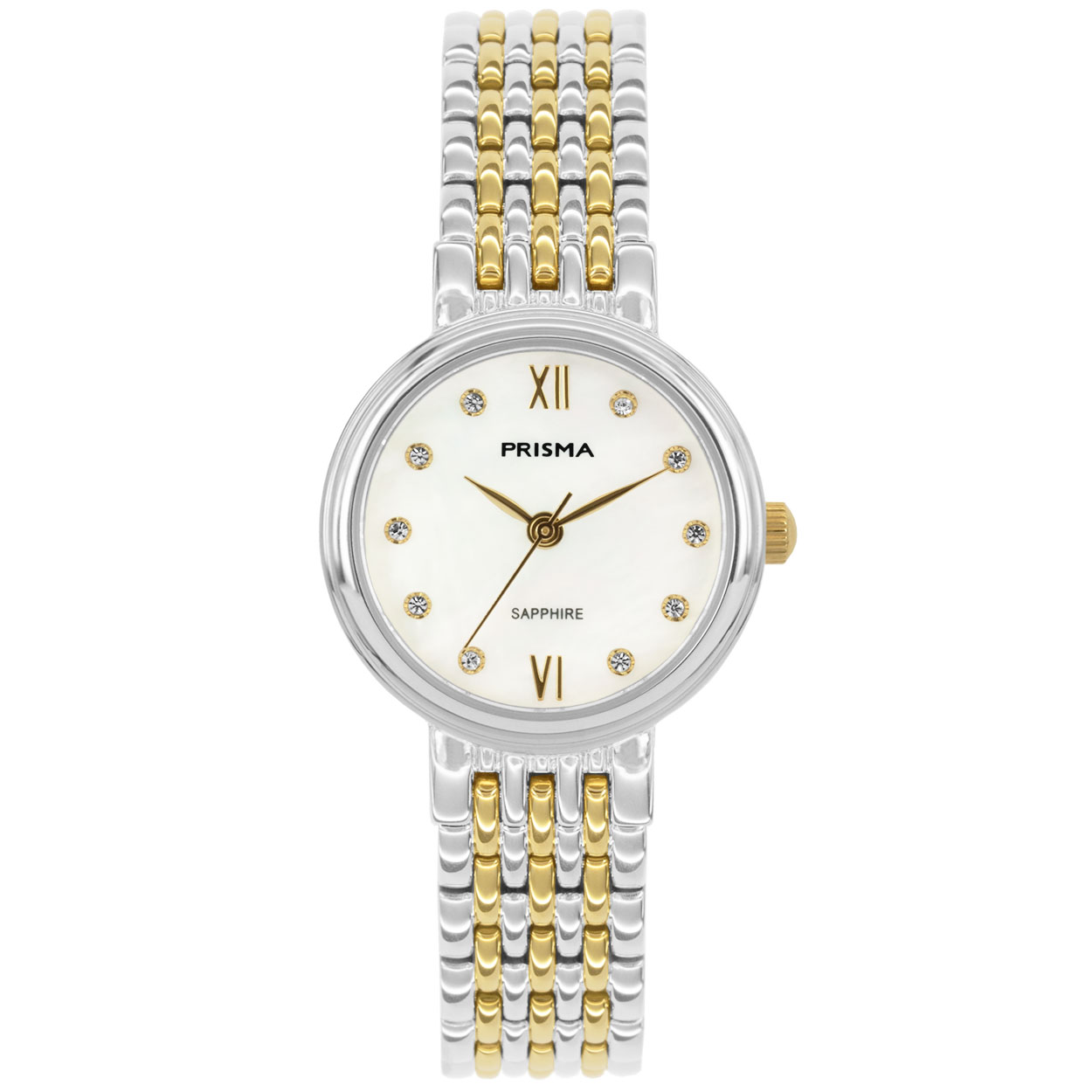 Prisma Horloge P.1991 Dames Edelstaal saffierglas MOP
Algemeen
Geslacht: dames
Model: P.1991

Voordelen
- band edelstaal zilver/goudkleurig (bicolor)
- wijzerplaat parelmoer met sier diamanten
- glas is zeer krasvast
- compacte sluiting met extra draagcomfort
- spat waterdicht: handenwassen, regen
- quartz
- maat kast 25mm (breedte) 6,8mm (dikte)





