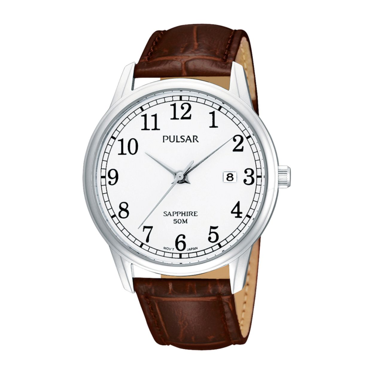 Dit herenhorloge is van het merk Pulsar. Het is een analoog horloge gemaakt van leer. De diameter van de kast is 40 mm en de kast is 7 mm dik.
De verdere specificaties van het horloge zijn als volgt:
Glassoort: saffier glas
Bandbreedte: 20
Kastmateriaal: staal
Waterdichtheid: 5 ATM
Techniek: quartz
