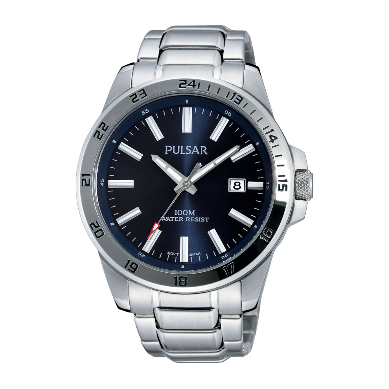 Dit herenhorloge is van het merk Pulsar. Het is een analoog horloge gemaakt van staal. De diameter van de kast is 44 mm en de kast is 11.5 mm dik.
De verdere specificaties van het horloge zijn als volgt:
Glassoort: hardlex mineraal glas
Bandbreedte: 22
Kastmateriaal: staal
Waterdichtheid: 10 ATM
Techniek: quartz
