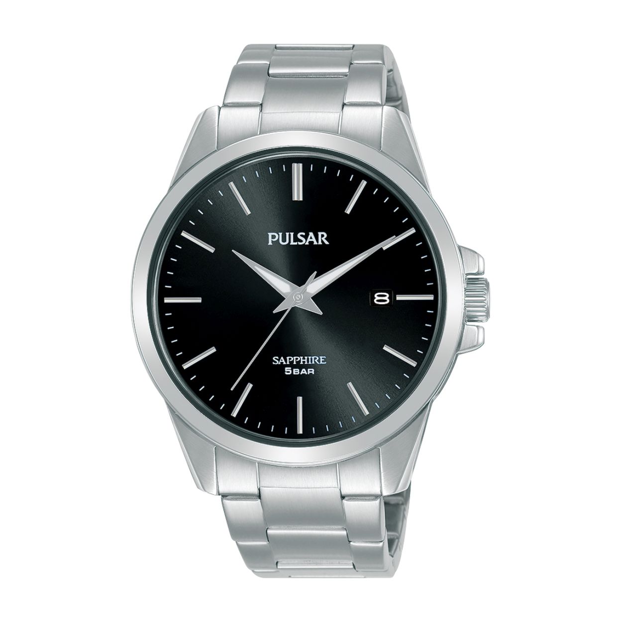 Dit herenhorloge is van het merk Pulsar. Het is een analoog horloge gemaakt van staal. De diameter van de kast is 41 mm en de kast is 9 mm dik.
De verdere specificaties van het horloge zijn als volgt:
Glassoort: saffier glas
Bandbreedte: 20
Kastmateriaal: staal
Waterdichtheid: 5 ATM
Techniek: quartz