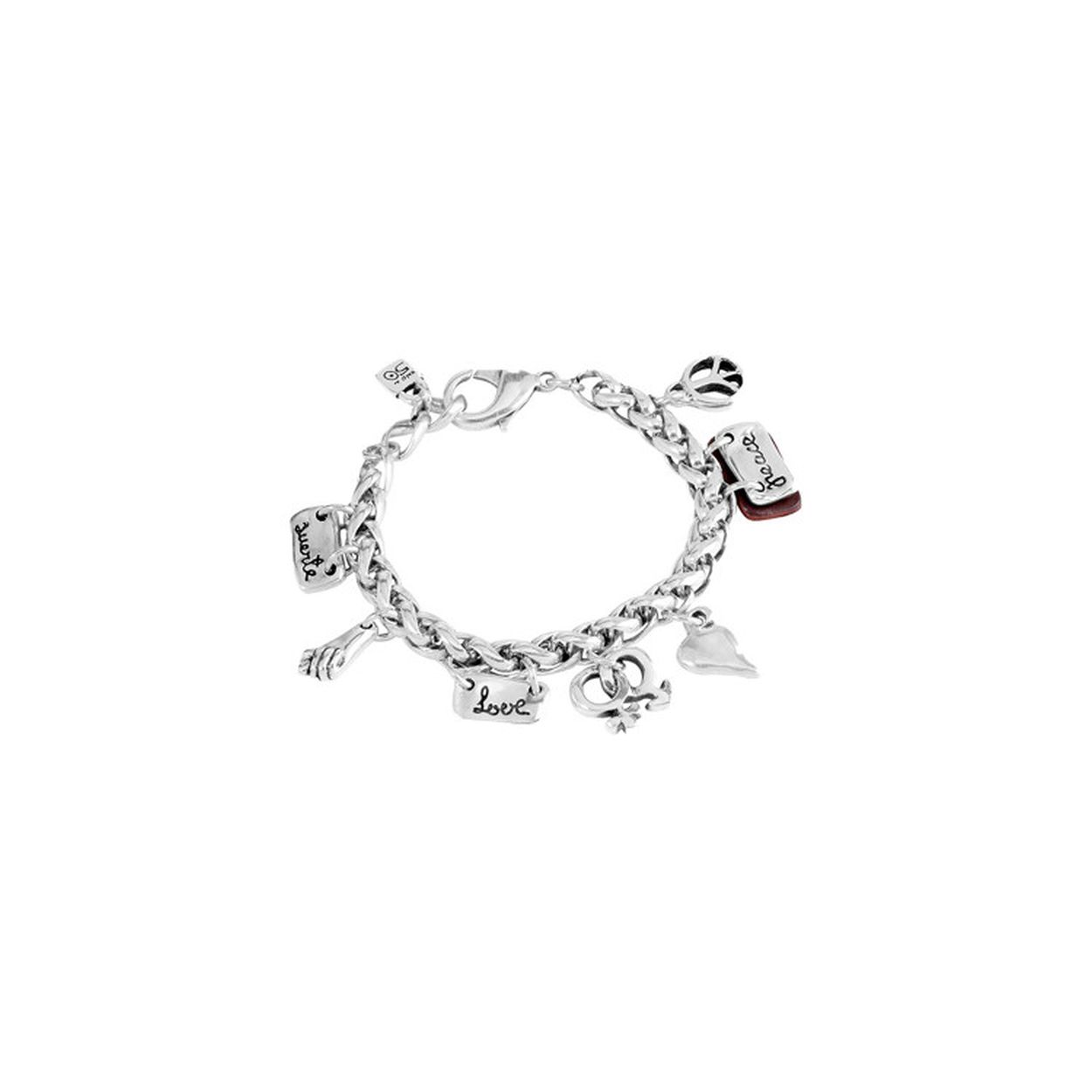 Uno de 50 armband met bedels verzilverd met 20 microngram zilver. 
2 jaar garantie op de plating