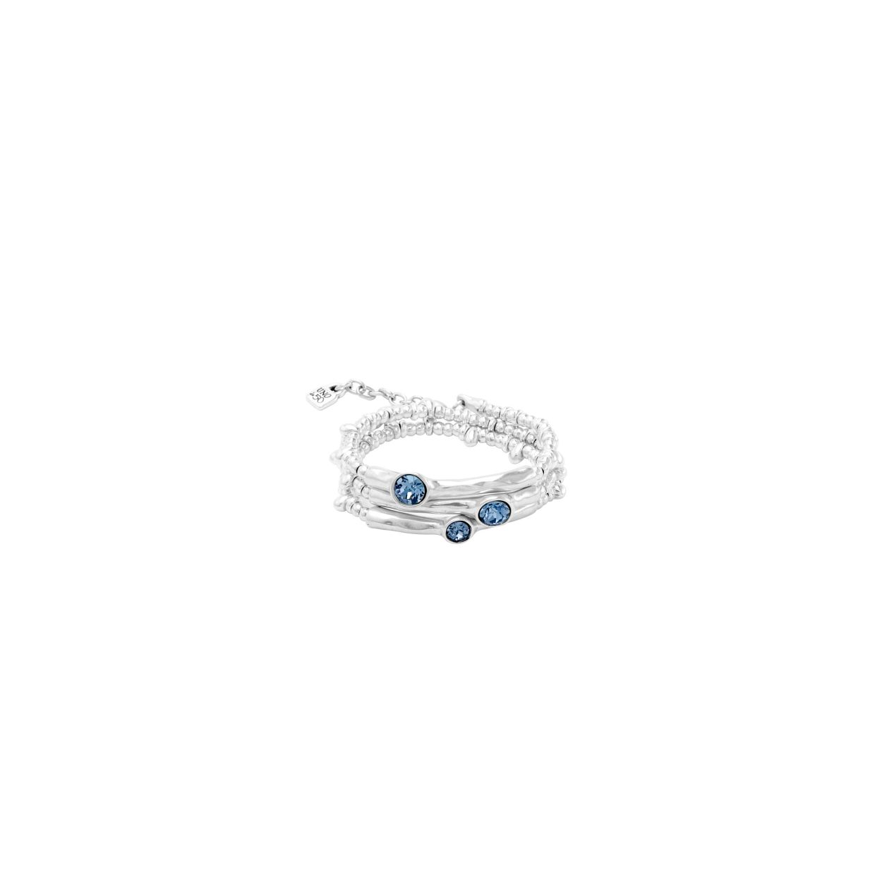 Drievoudige armband met verzilverde metaallegering en SWAROVSKI ELEMENTS-kristal.