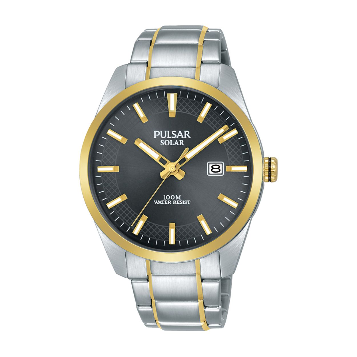 Dit herenhorloge is van het merk Pulsar. Het is een analoog horloge gemaakt van staal. De diameter van de kast is 39.5 mm en de kast is 11 mm dik.
De verdere specificaties van het horloge zijn als volgt:
Glassoort: hardlex mineraal glas
Bandbreedte: 18
Kastmateriaal: staal
Waterdichtheid: 10 ATM
Techniek: solar