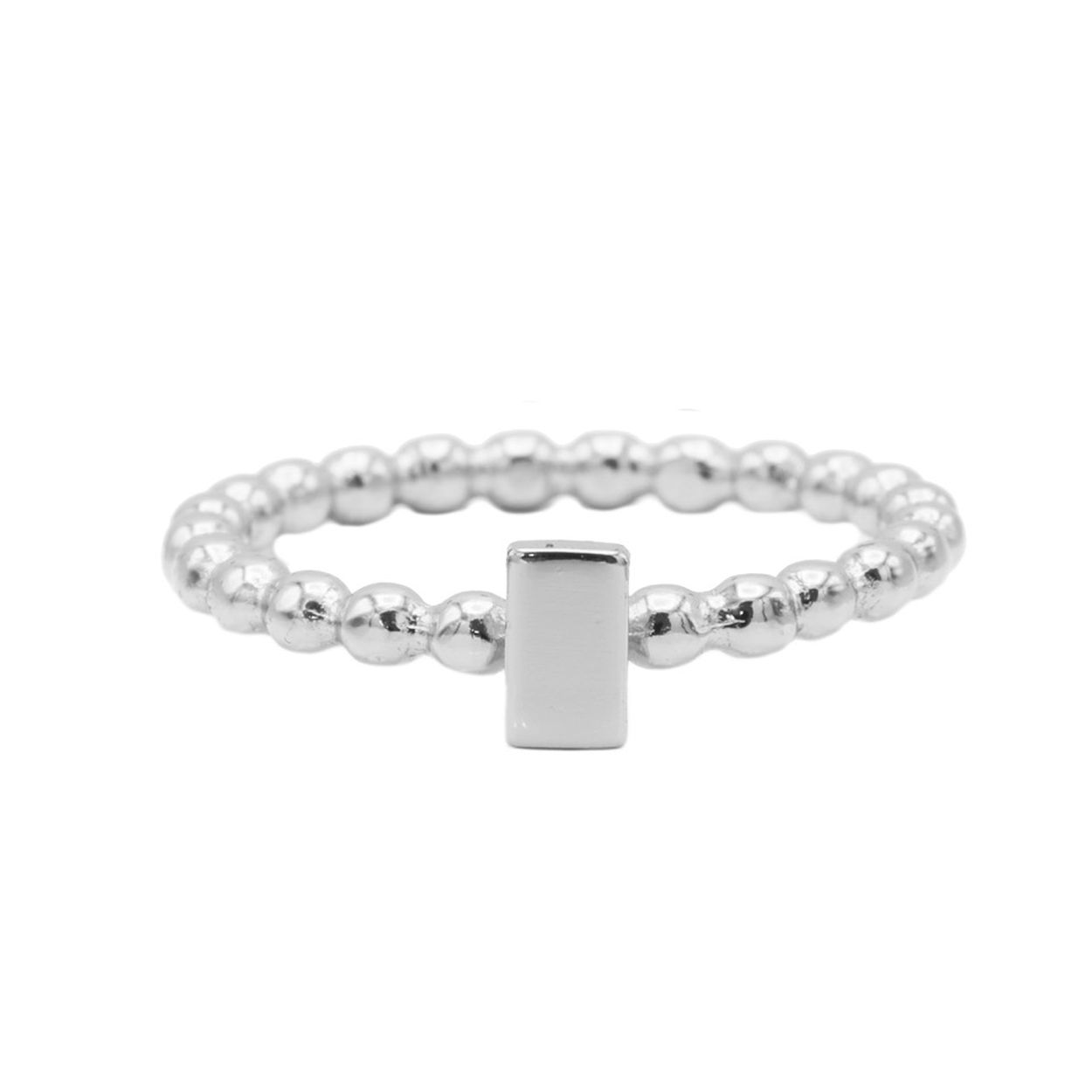 Ring Dots Rectangle Zilver