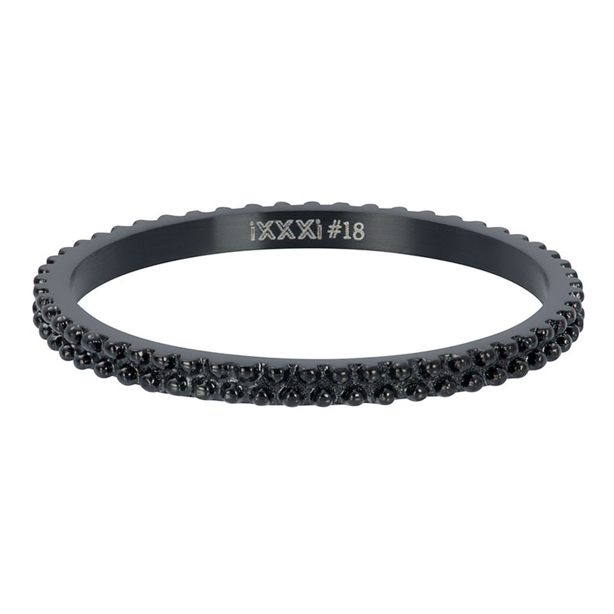 Caviar ring zwart 2mm maat 19