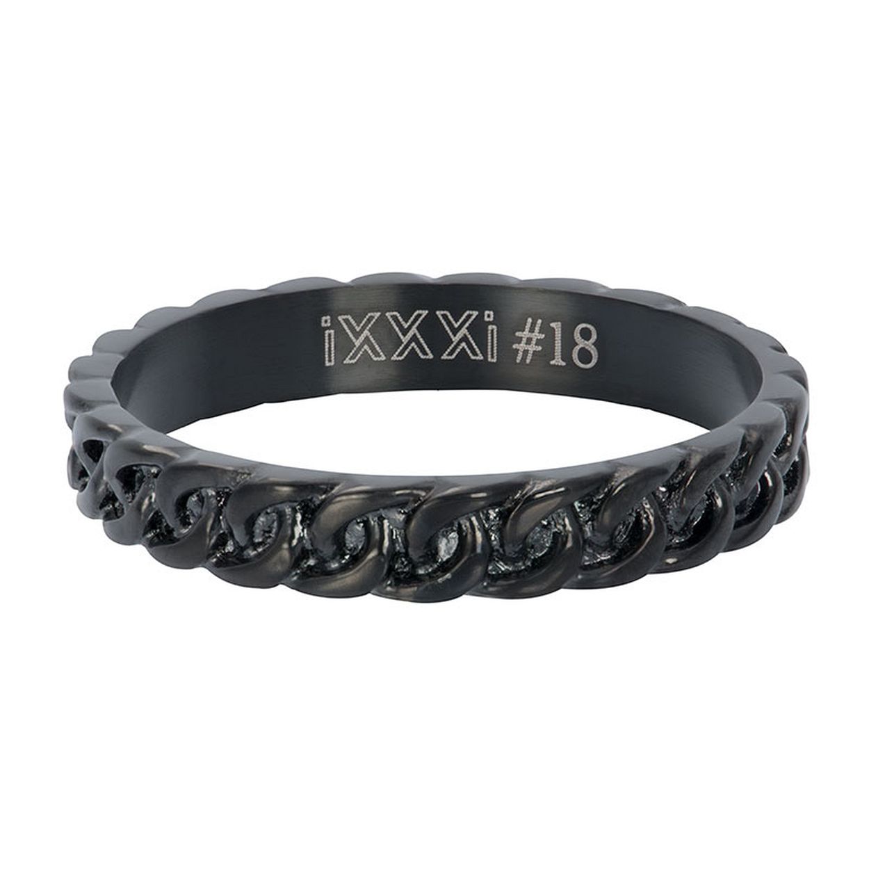 Deze Vulring van het merk iXXXi is in de kleur zwart. iXXXi Curb chain R03201-05