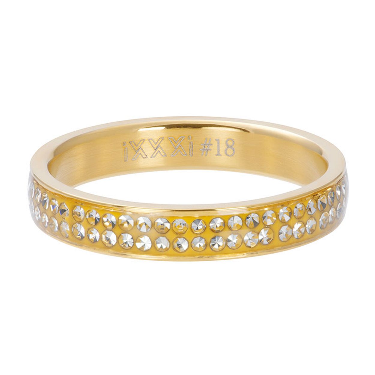 Deze Vulring van het merk iXXXi is in de kleur goud. iXXXi Double zirconia R03704-01