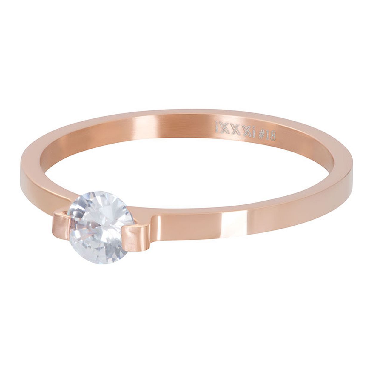 Deze Vulring van het merk iXXXi is in de kleur rose. iXXXi Mini Glamour Stone R04208-02