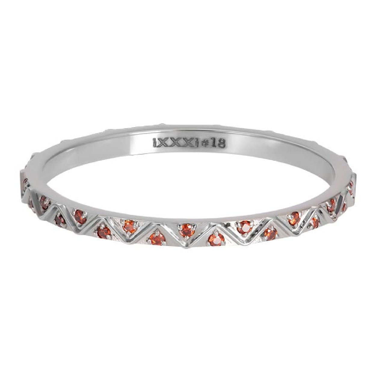 Deze ring is van het merk iXXXi Jewelry. Het damessieraad is zilver van kleur. De ring is 18 millimeter.