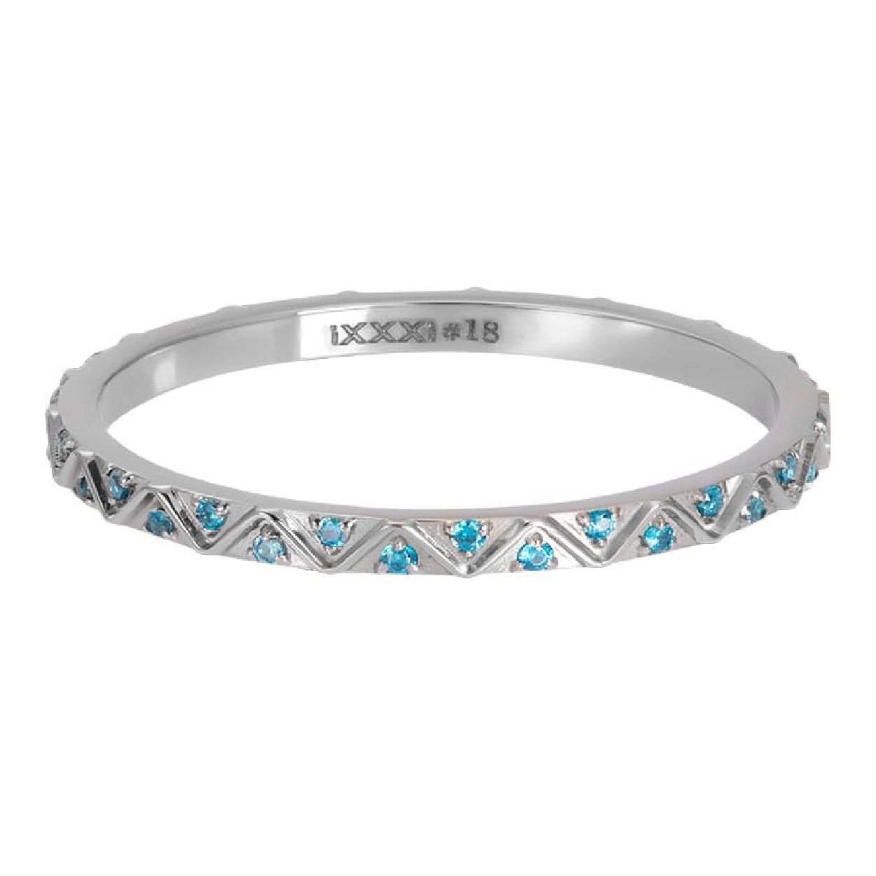 Deze ring is van het merk iXXXi Jewelry. Het damessieraad is zilver van kleur. De ring is 18 millimeter.