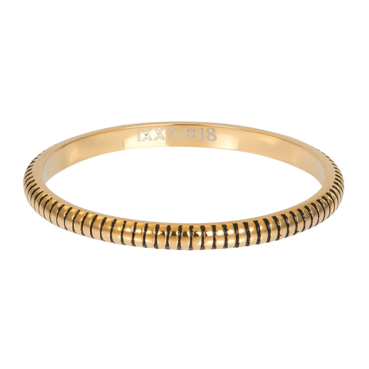 Dit is een goudkleurige ring in maat 18 uit de collectie Karma